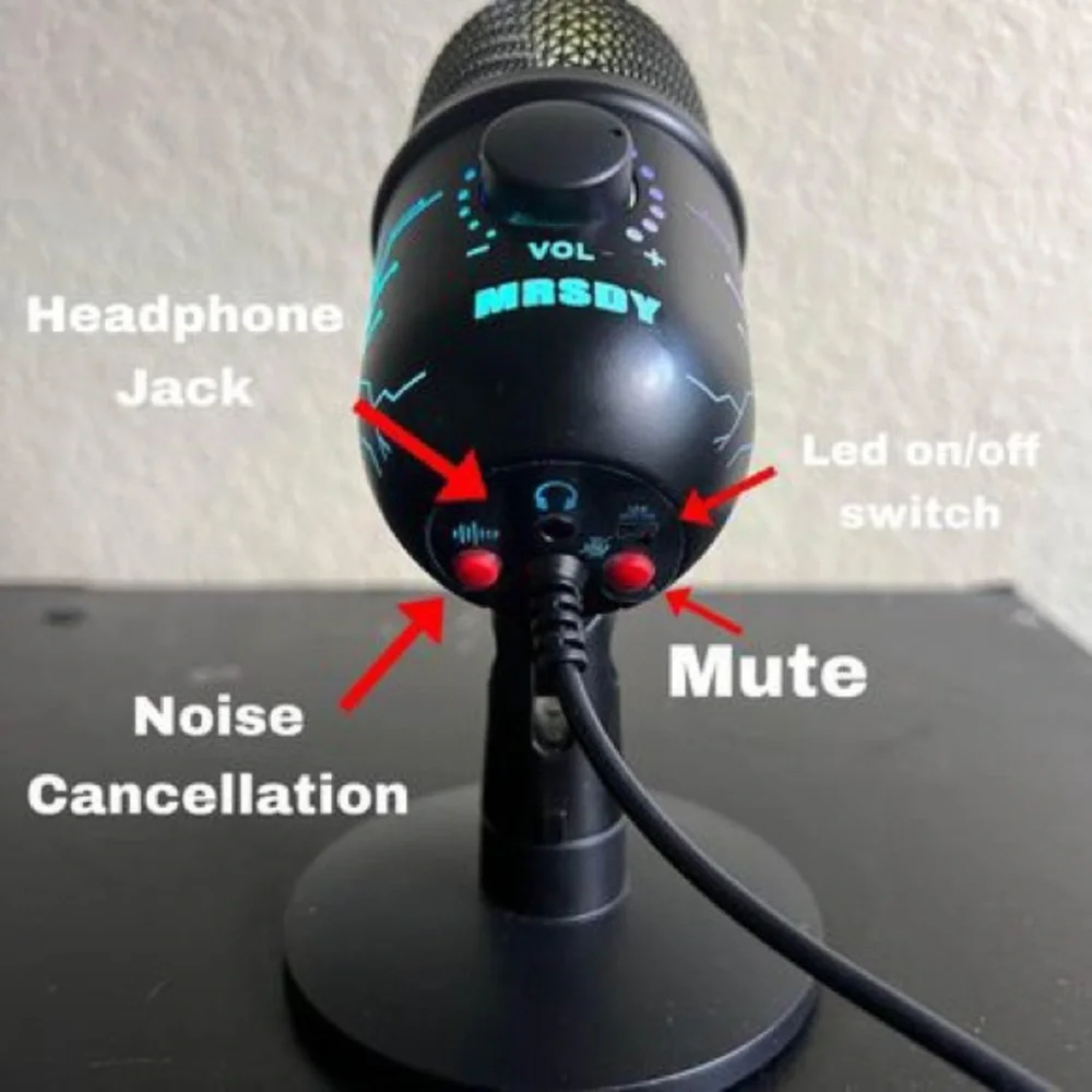 Gaming Microphone, USB Computer Microphone for PC, Mac, PS4/5